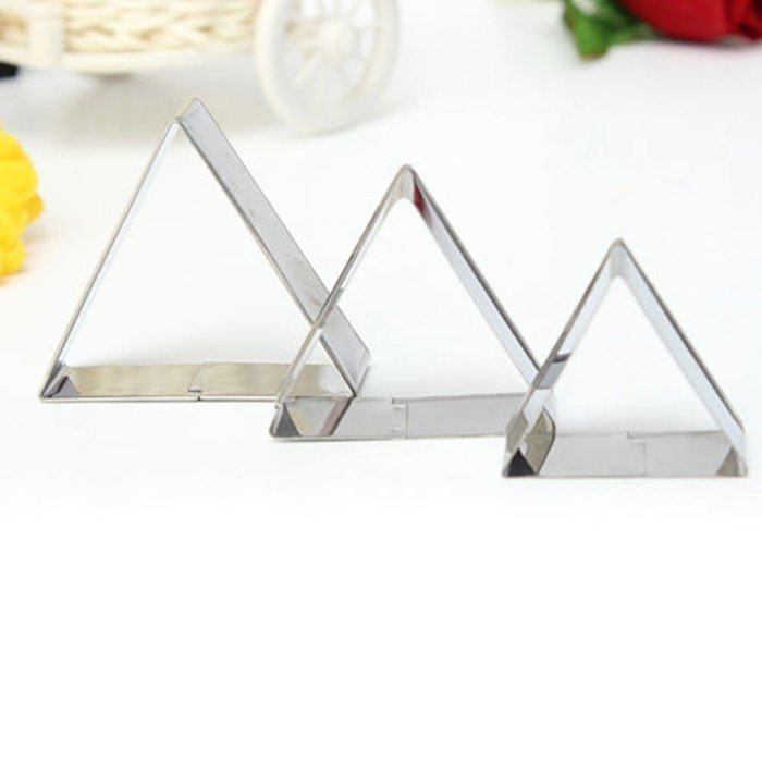 Cake & Cookie Cutters 3 Pcs Triangle Stainless Steel Cookie Cake Biscuit Cutter Mold Set free
