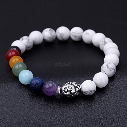Chic Retro 7 Chakra Healing Yoga Reiki Prayer Bead Bracelet Buddha Head Bracelet N3 free image