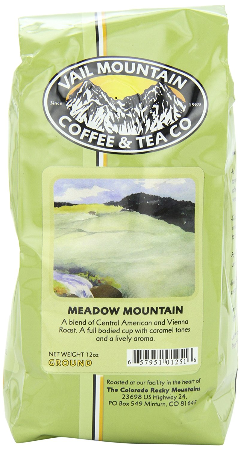 Vail Mountain Coffee & Tea Meadow Mountain Blend Ground Coffee, 12