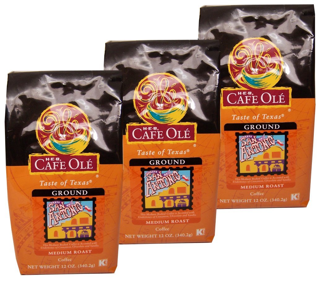 HEB Cafe Ole Ground Coffee 12oz Bag (Pack of 3) (Taste of San Antonio) free image download