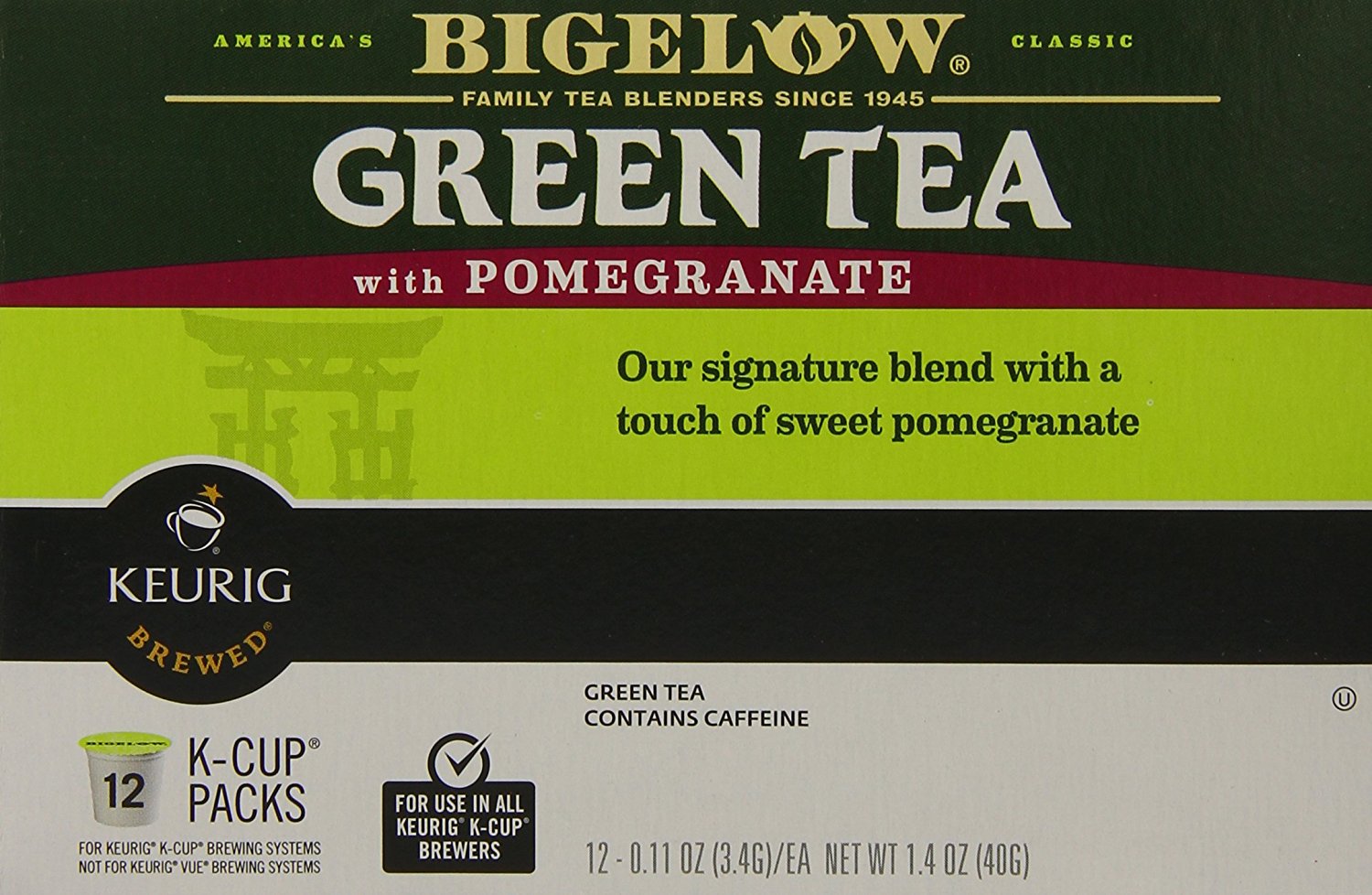 Bigelow KCup Portion Pack for Keurig Brewers, Green Tea, 24 Count N14