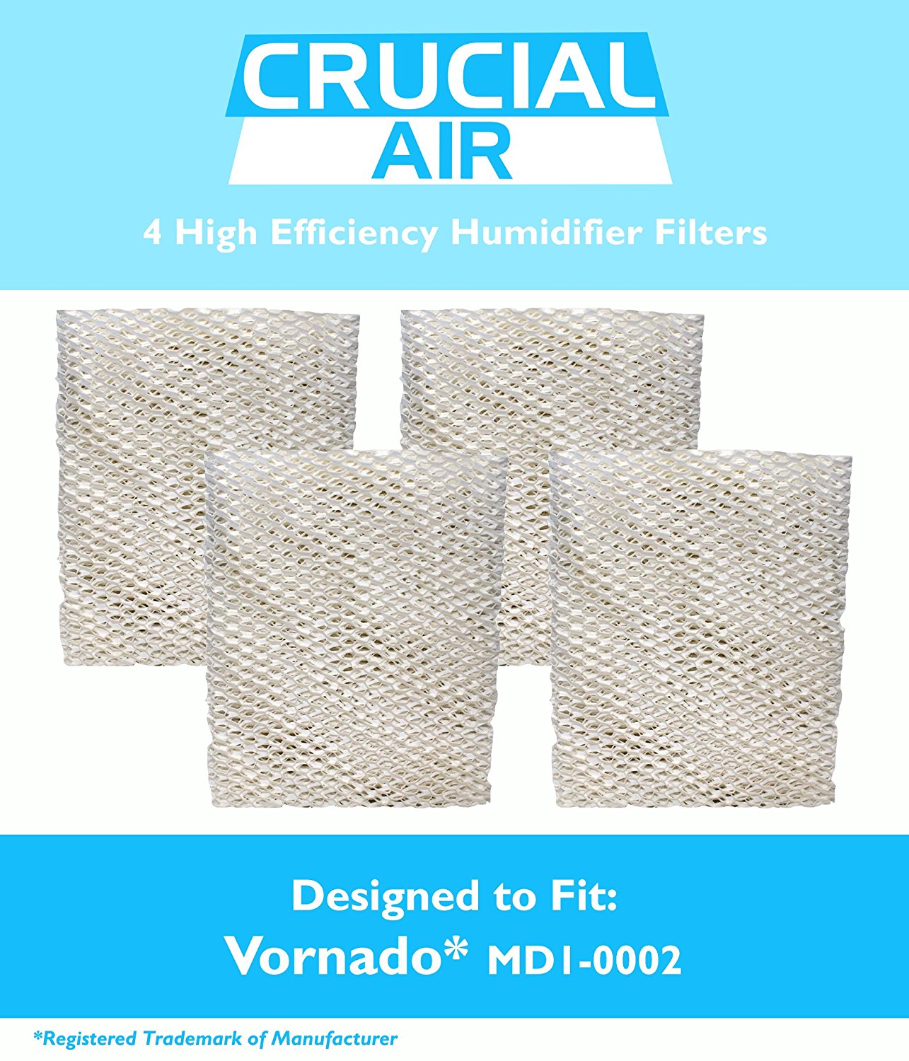 Crucial Air 4 Humidifier Wick Filters Fit Vornado MD10002; Fits All