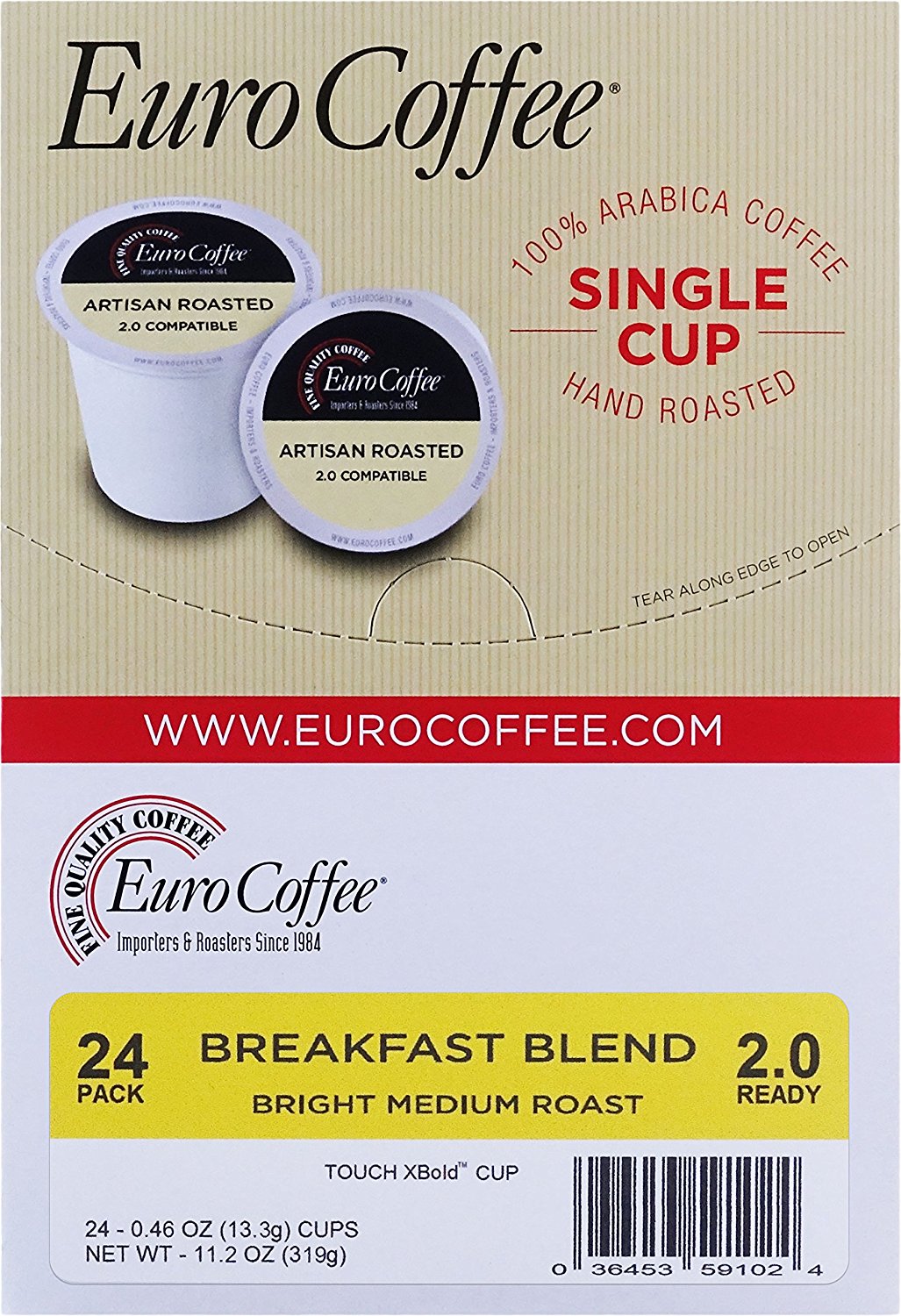 Euro Coffee Sumatra Mandehling, 24 Count SingleServe KCup Keurig