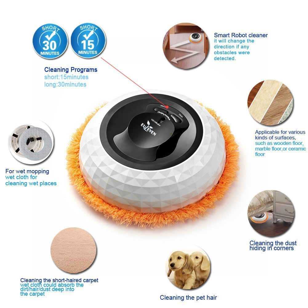 Robotic mop ,Euleven 3058G mopping robot with 2 timers fixed , Robotic