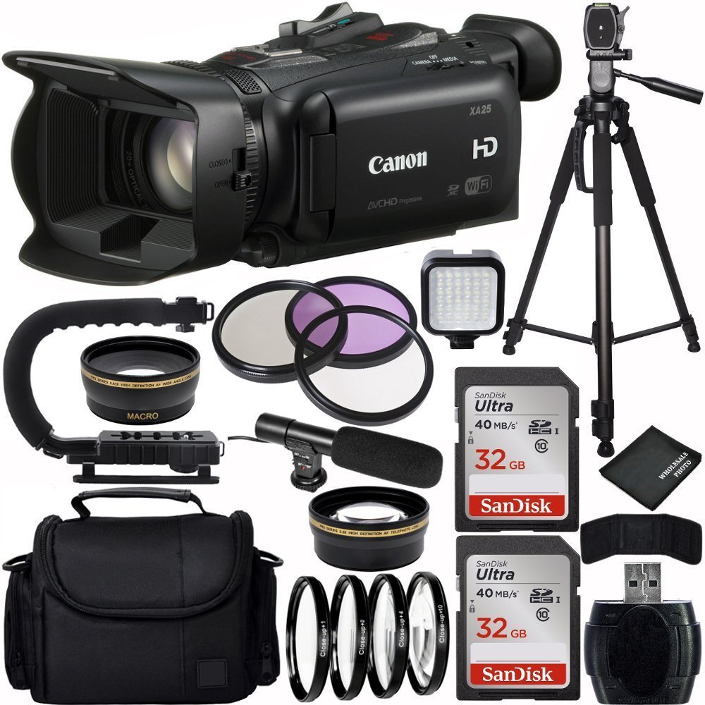 Canon XA25 Professional HD Camcorder Bundle with Carrying Case and