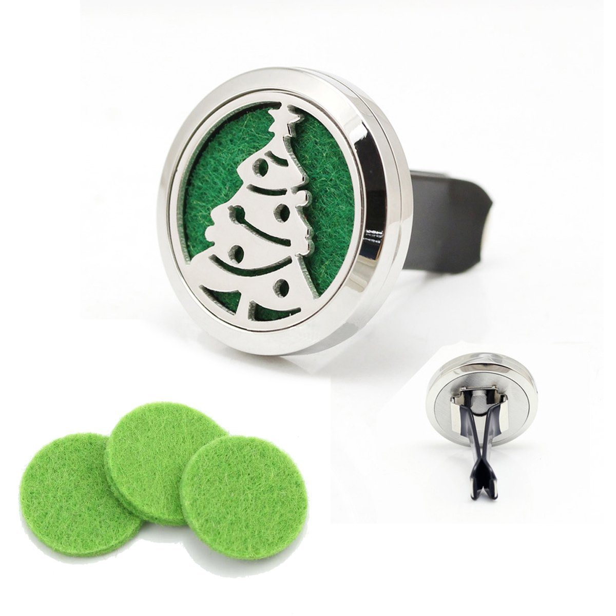316L Surgical Stainless Steel Xmas Tree Locket Car Air Freshener
