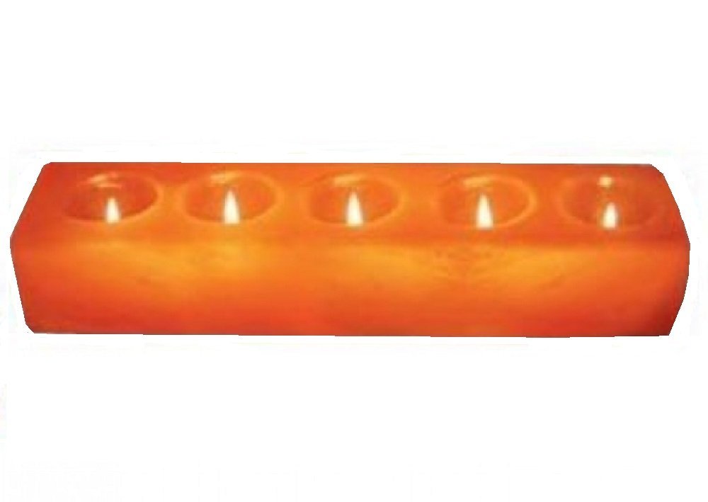 Himalayan Salt Double Candle Holder (2 holes; 5.5 x 2.5 x 2.1 inches) N5 free image download