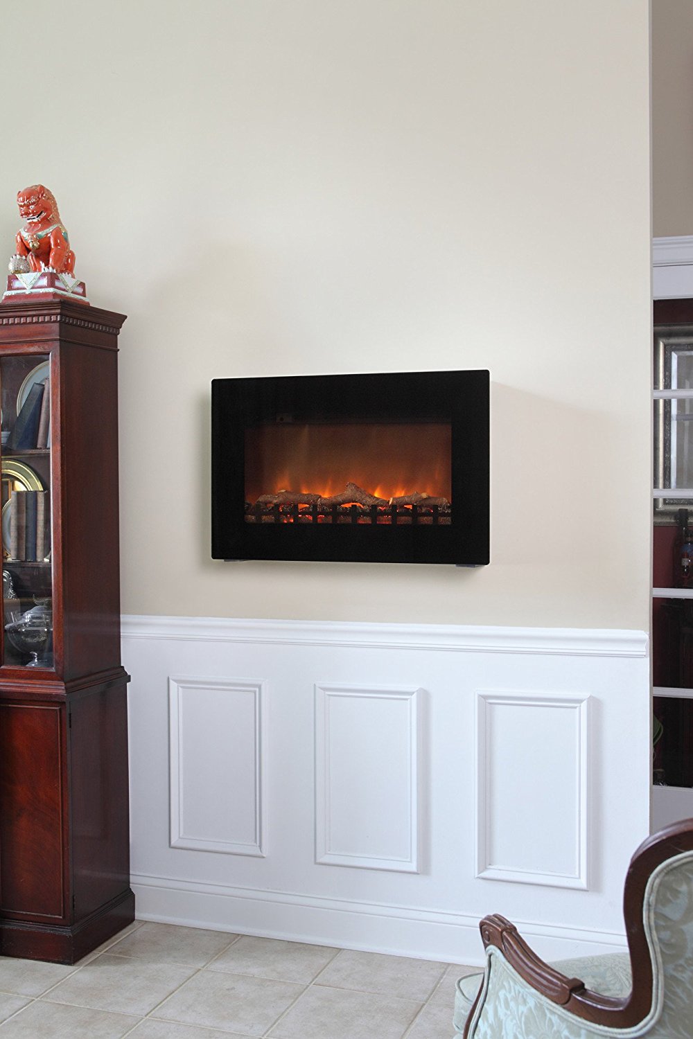 Wall Mounted Electric Fireplace, Smokeless Fireplaces, Wall Mount
