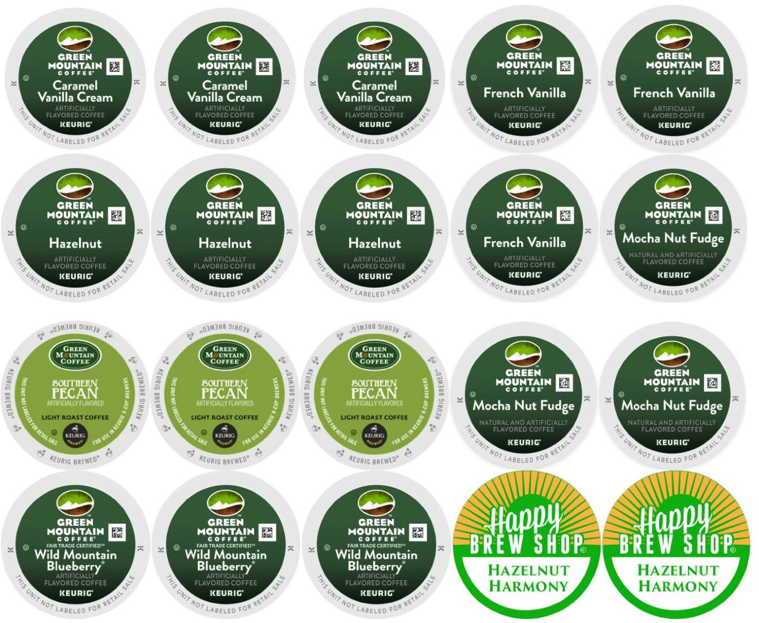 20count GREEN MOUNTAIN FLAVORED COFFEE KCup Variety Sampler Pack