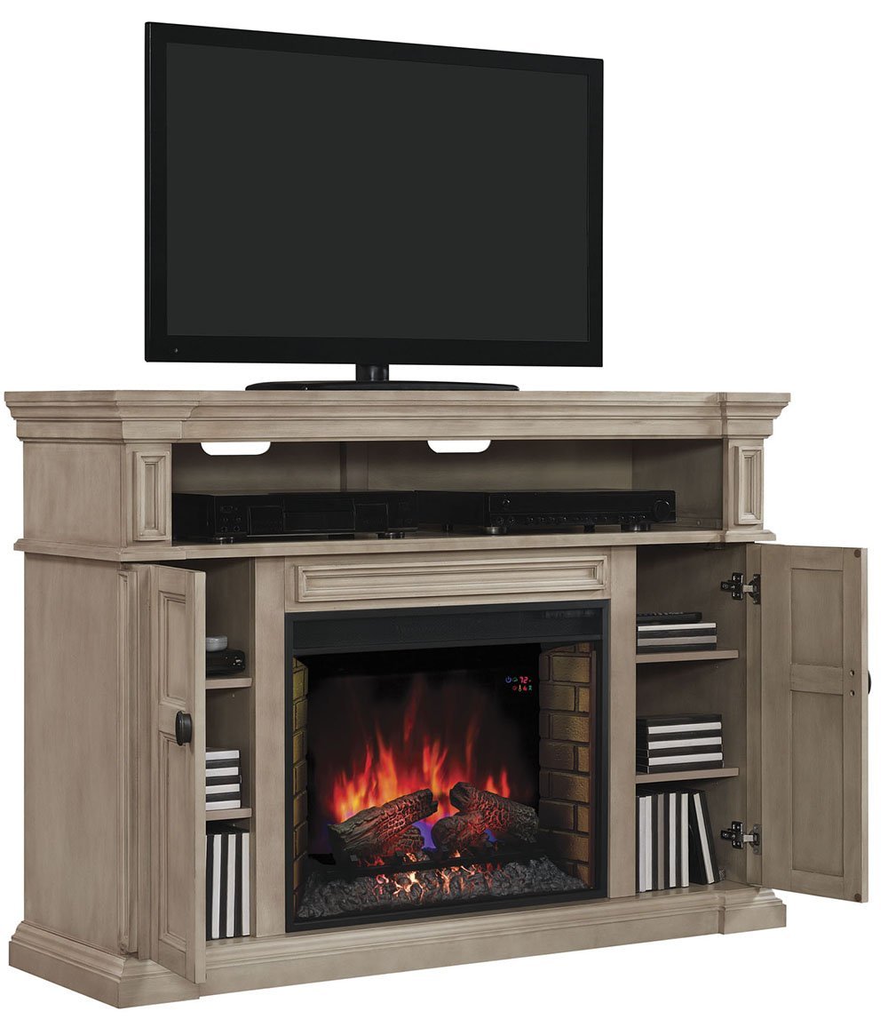 ClassicFlame 28MM4684T477 Wyatt TV Stand for TVs up to 65", Soft Gray