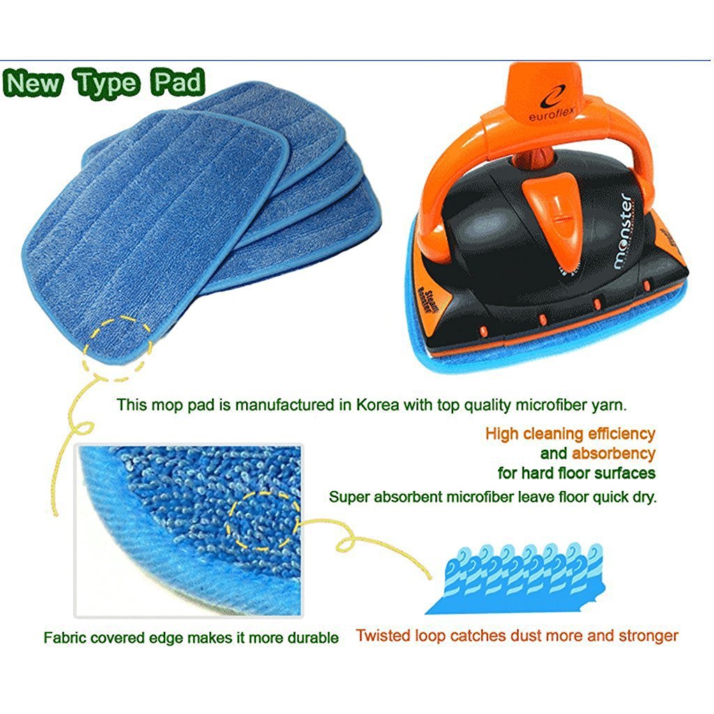 [ATOP] 9.4 x 13.4” Microfiber Steam Mop Pads Euroflex Monster & Hann