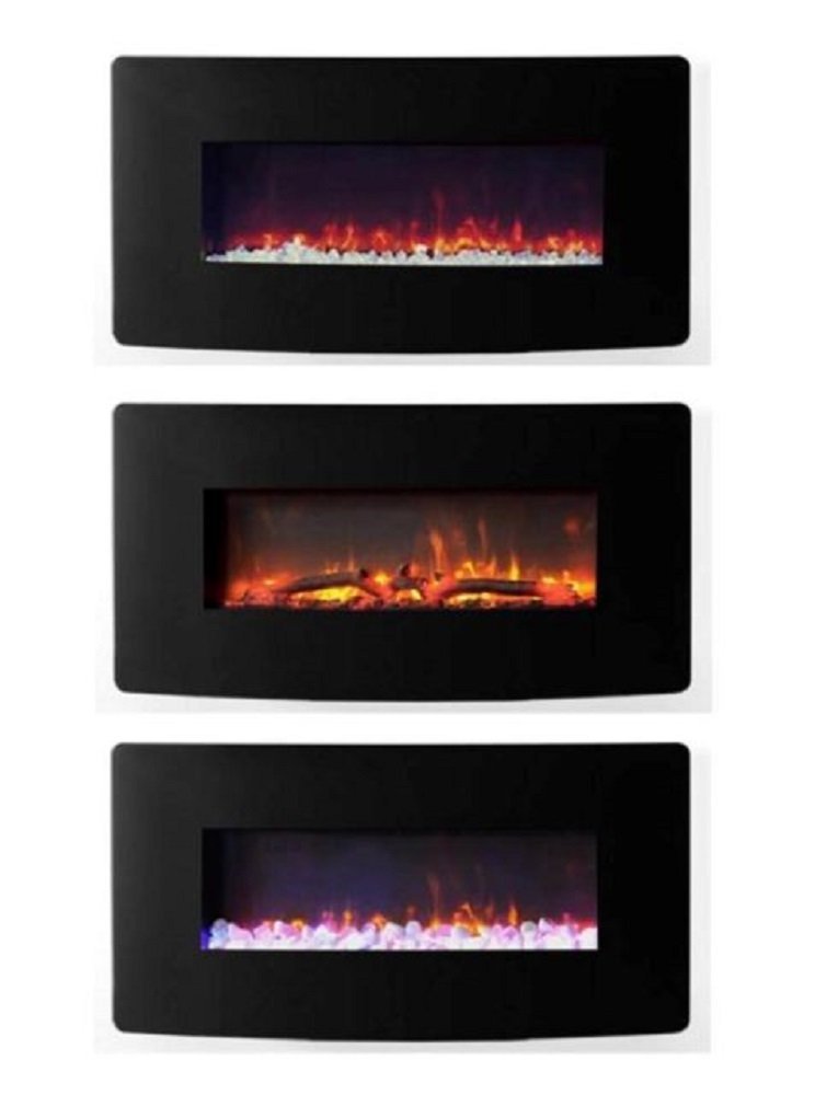 Urbana Muskoka 35" Curved Wall Mount Electric Fireplace w/ LED Flame