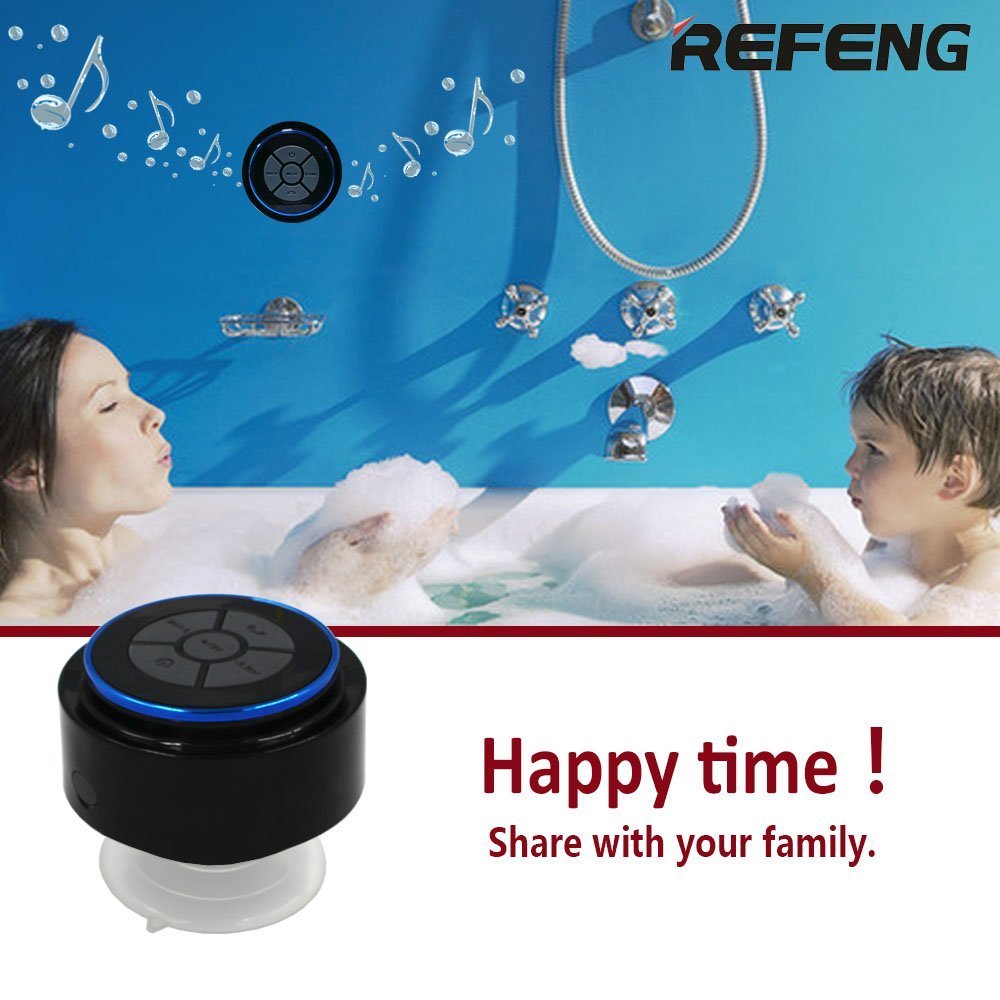 ReFeng 100 IPX7 Waterproof Bluetooth Shower Speaker With Builtin