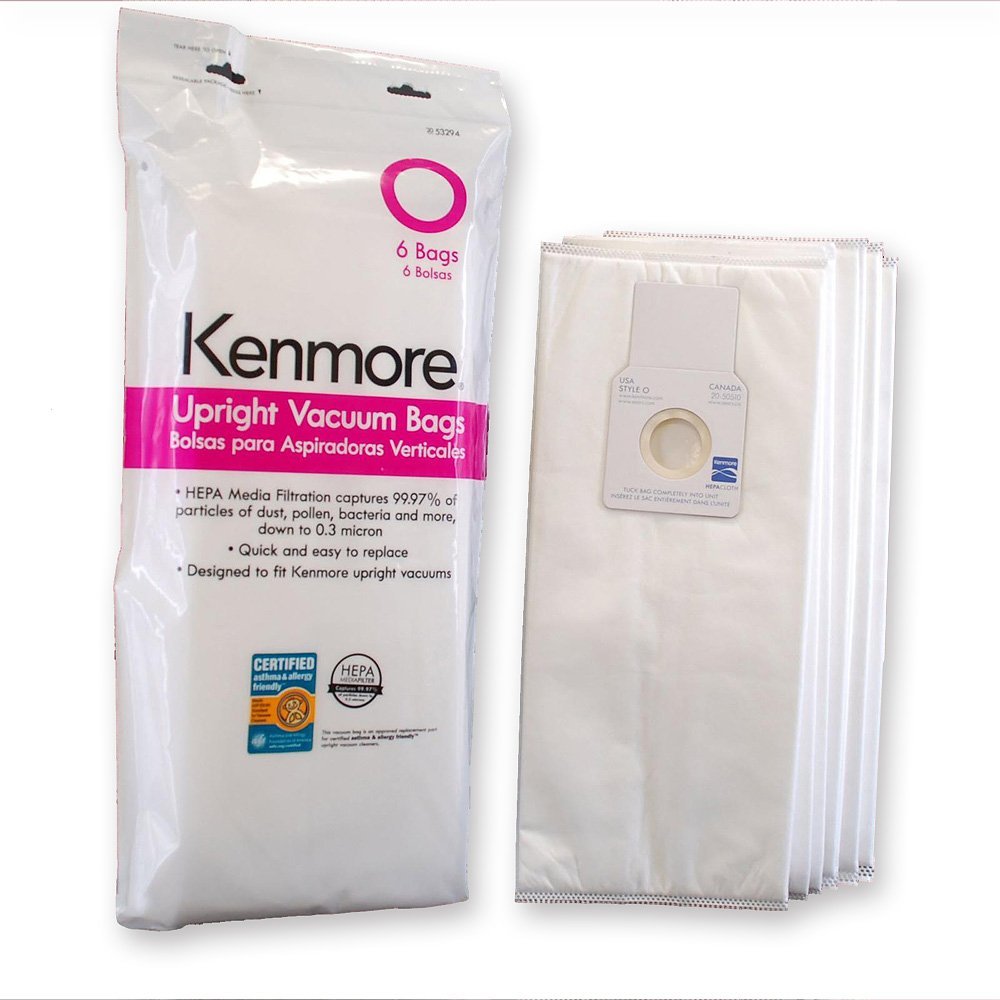 Kenmore Type O Hepa Vacuum Bags for Upright Vacuums, 6 Pk Media