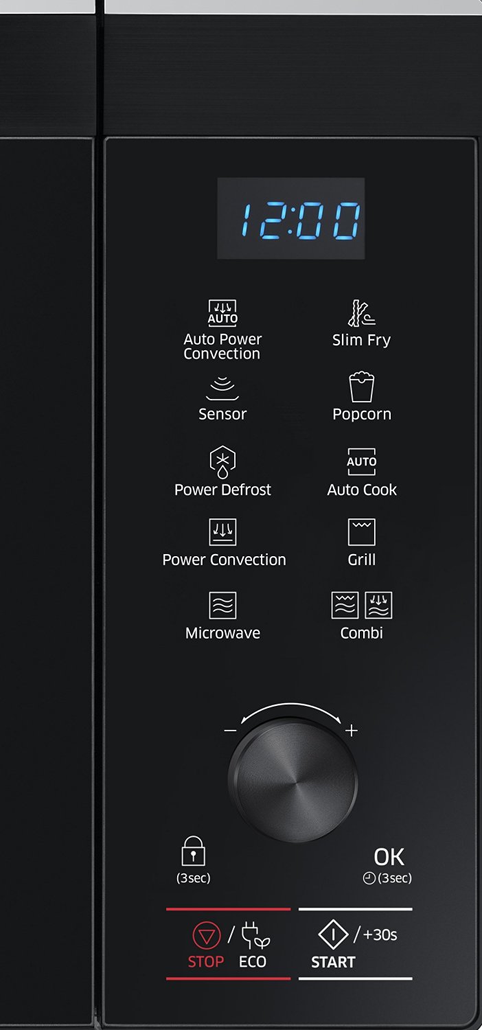 Samsung MC11K7035CG/AA 1.1 cu. ft. Counter Top Microwave with Power Convection, Black Stainless