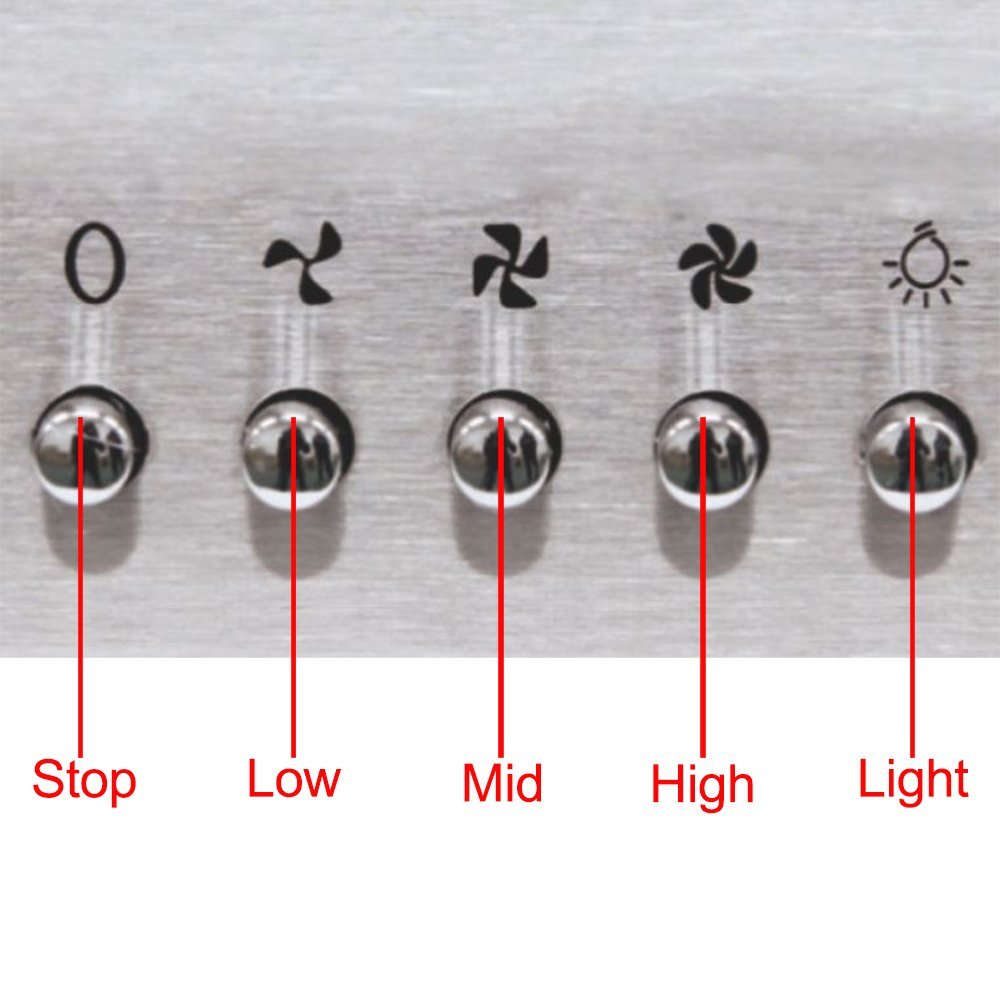 Toyofmine 30" Kitchen Wall Mount Stainless Steel Glass Range Hood Stove