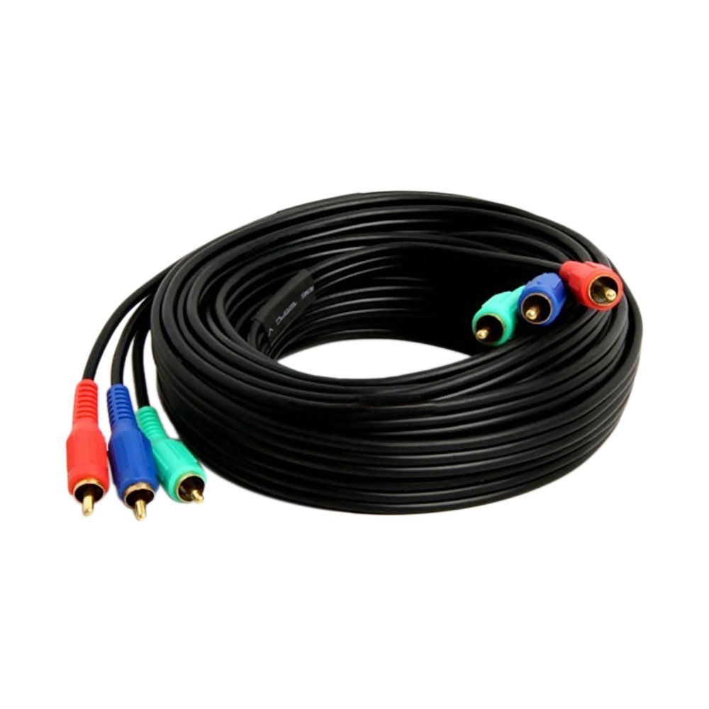 Cmple Component Video Cable 3RCA Gold HDTV RGB YPbPr 25 FT N3 free