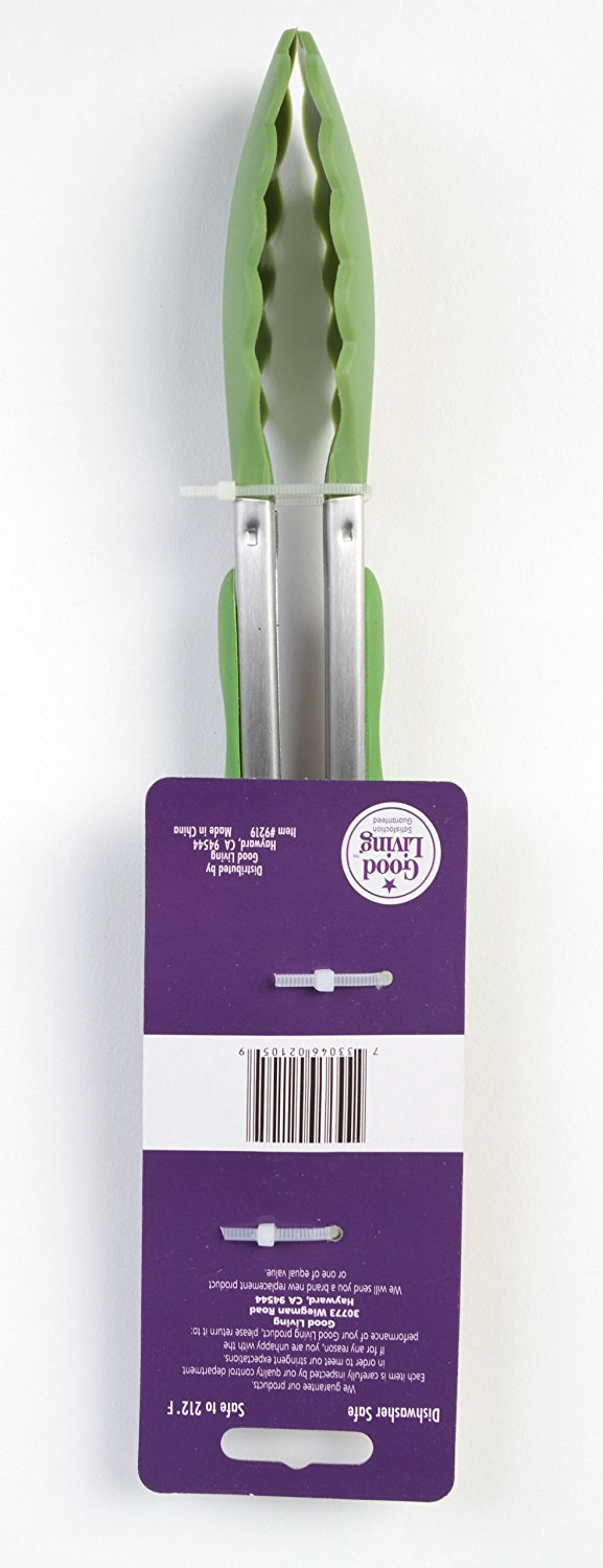 Good Living SiliconeCoated Set of Locking Food Tongs for Cooking on