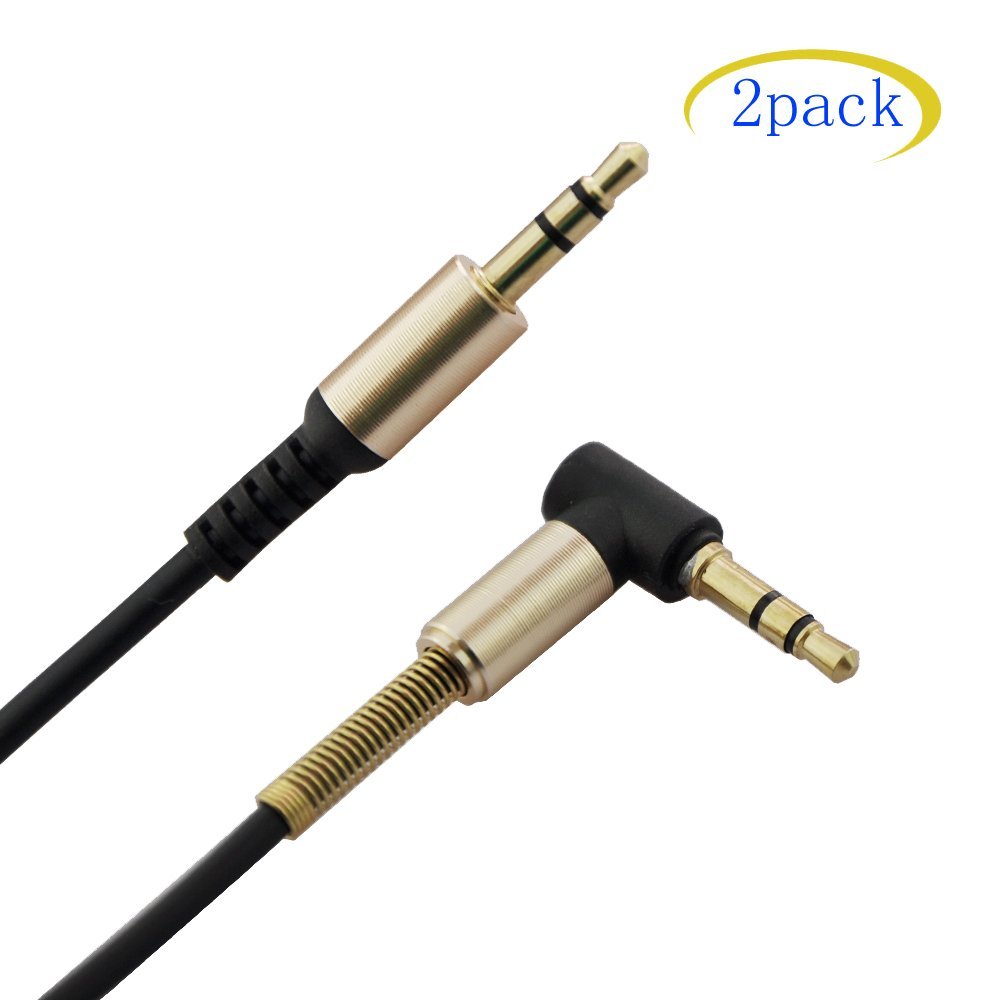 Seadream 2PACK 6 inch 3Pole 3.5mm Male Right Angle to 3.5mm Female