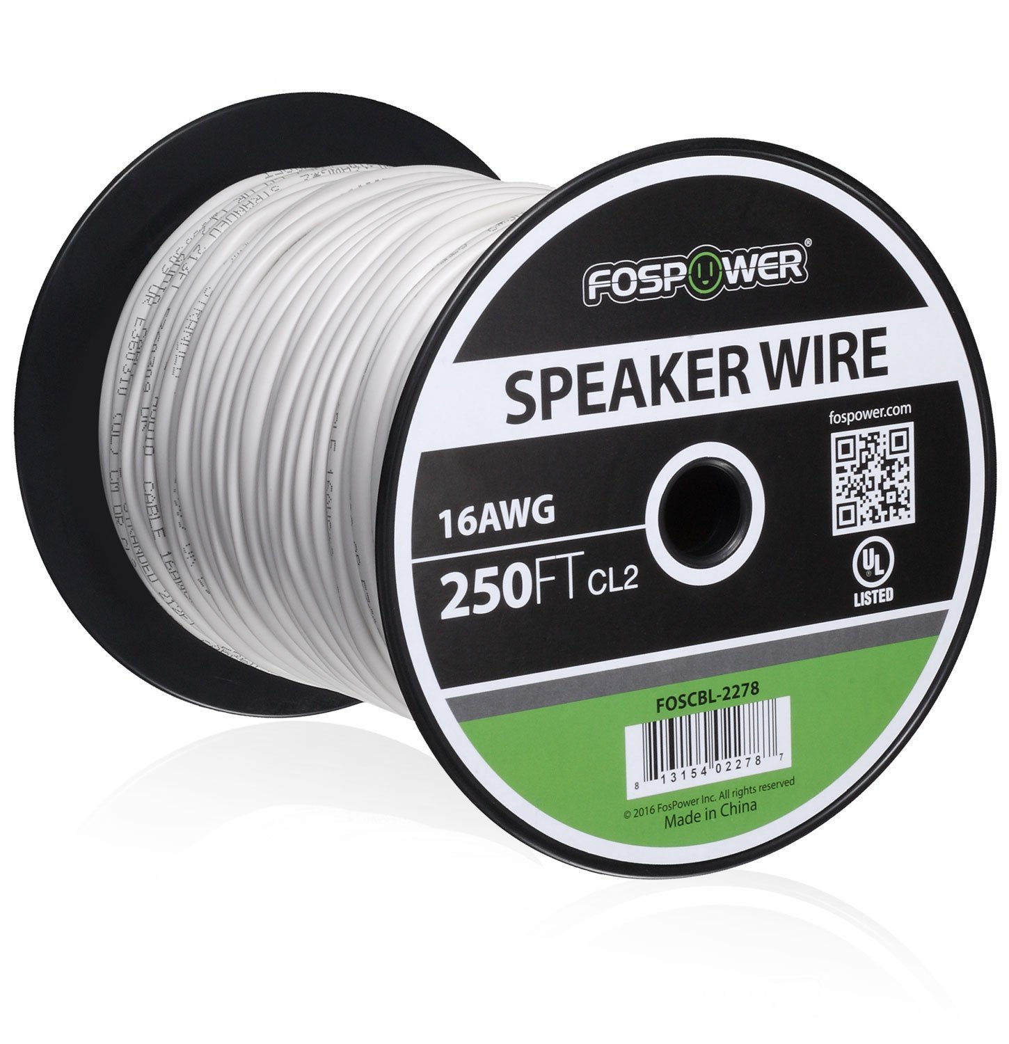 FosPower CL2 Rated 14AWG 2Conductor InWall Speaker Wire (100 Feet