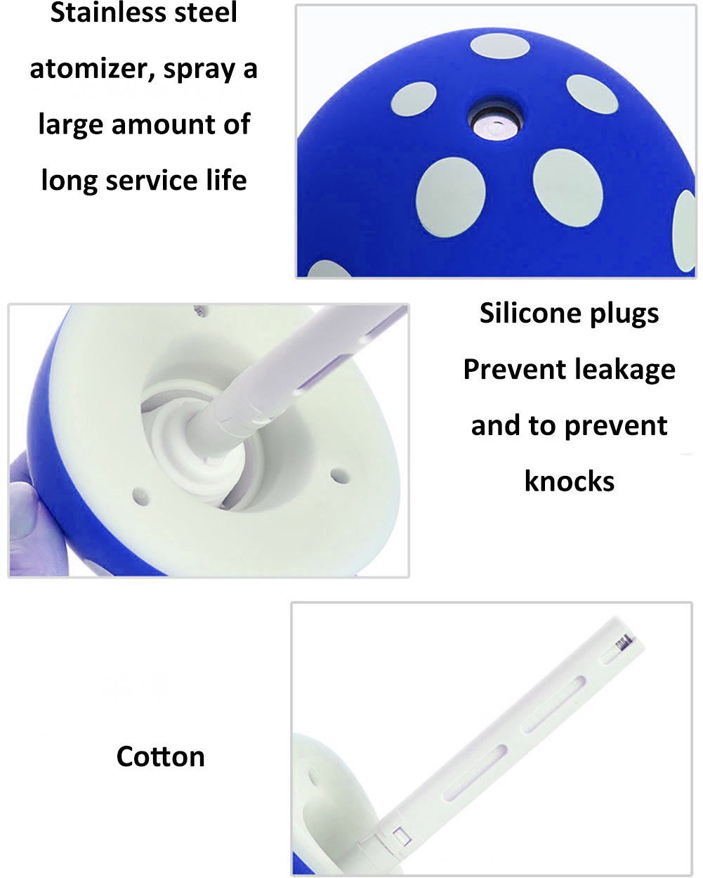 Yquelle Mini USB Ultrasonic Humidifier Mushrooms Humidifier with LED