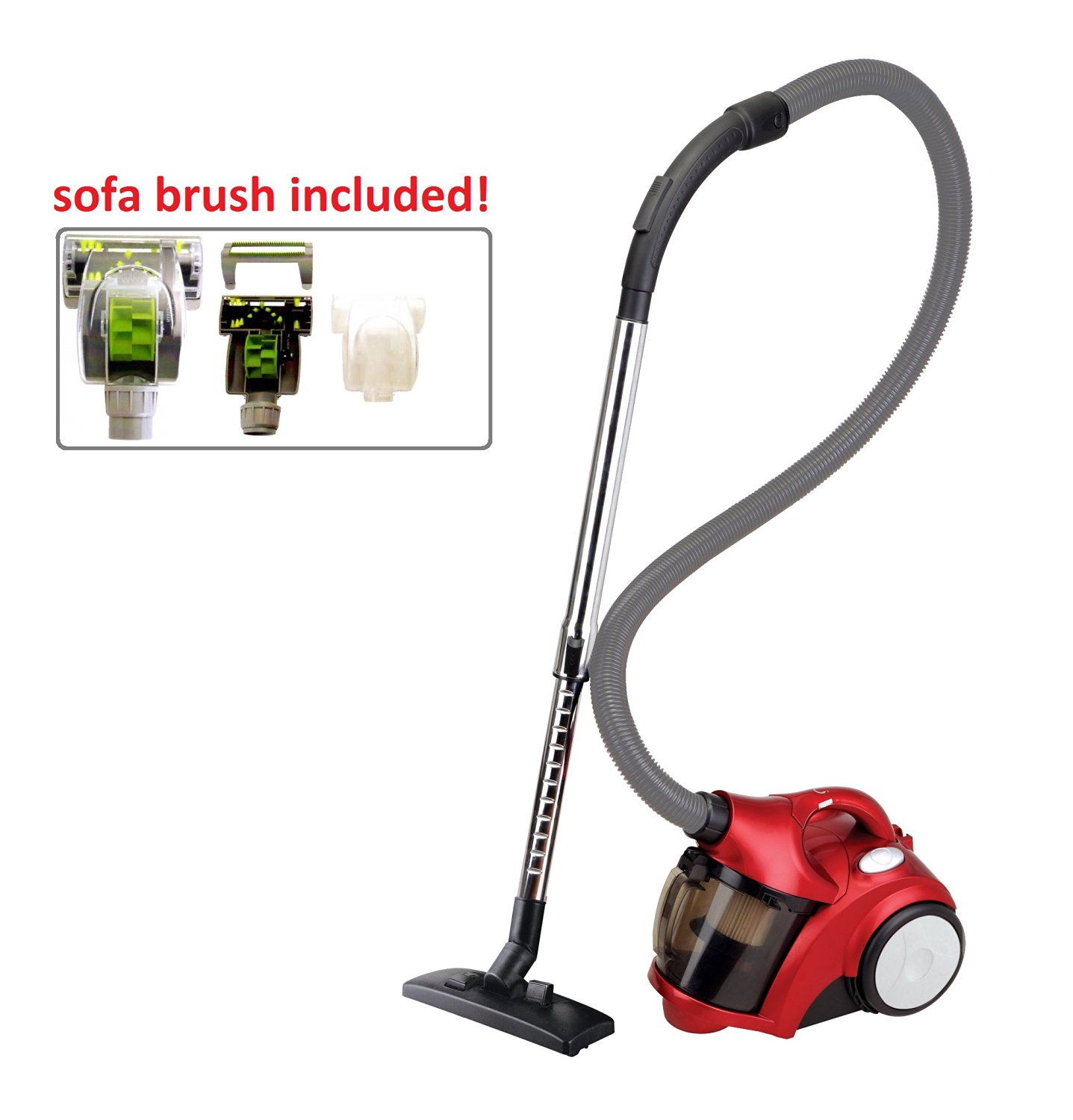 Ovente ST2510R Adjustable Speed Control Compact Cyclonic Bagless