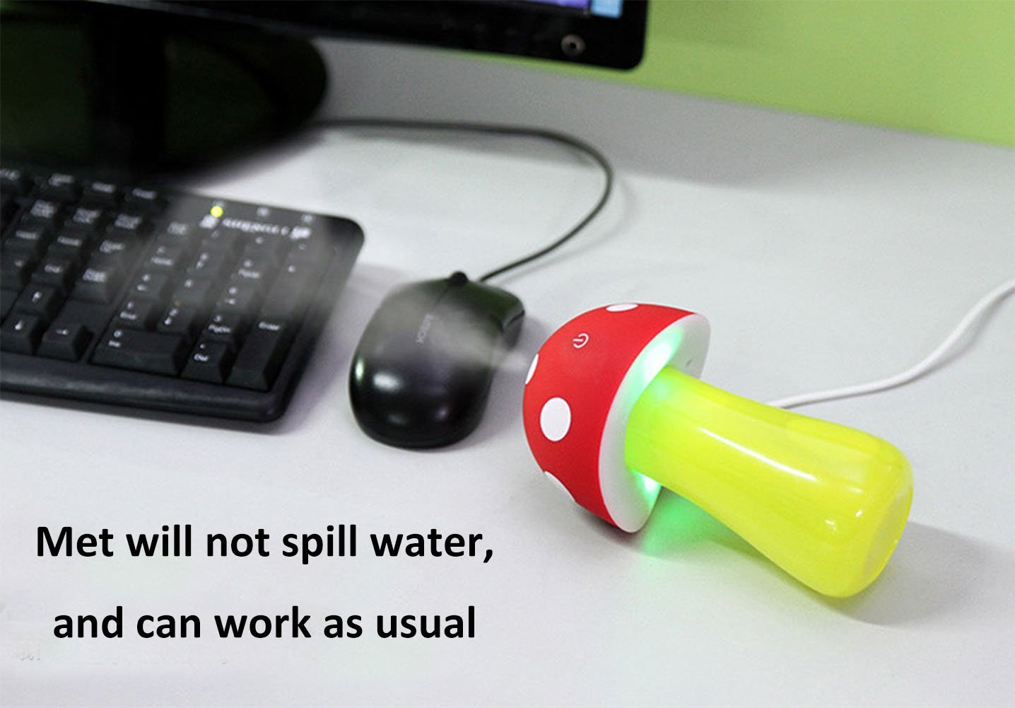 Yquelle Mini USB Ultrasonic Humidifier Mushrooms Humidifier with LED