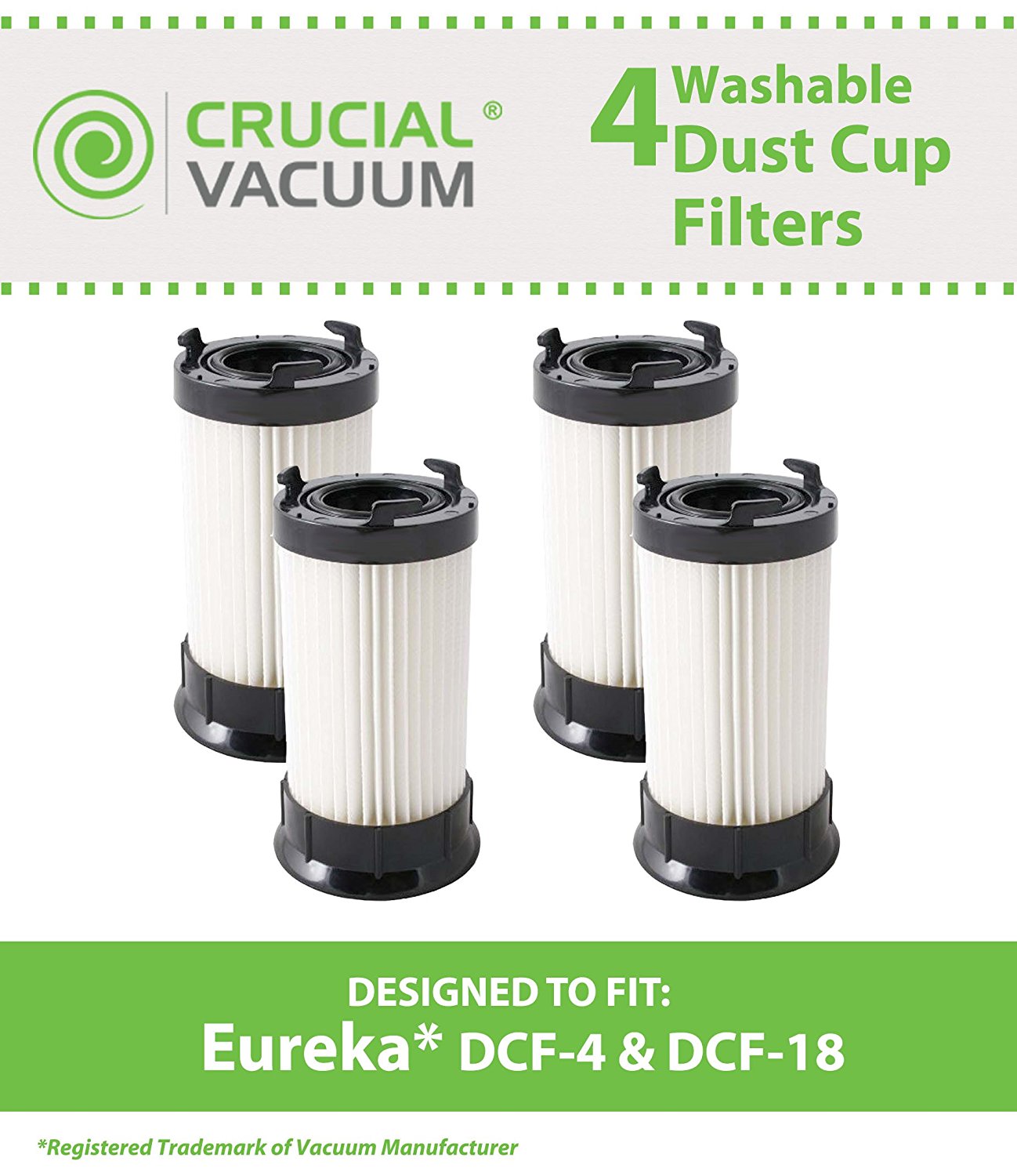 4 Eureka DCF4 DCF18 Washable & Reusable LongLife Vacuum Filters