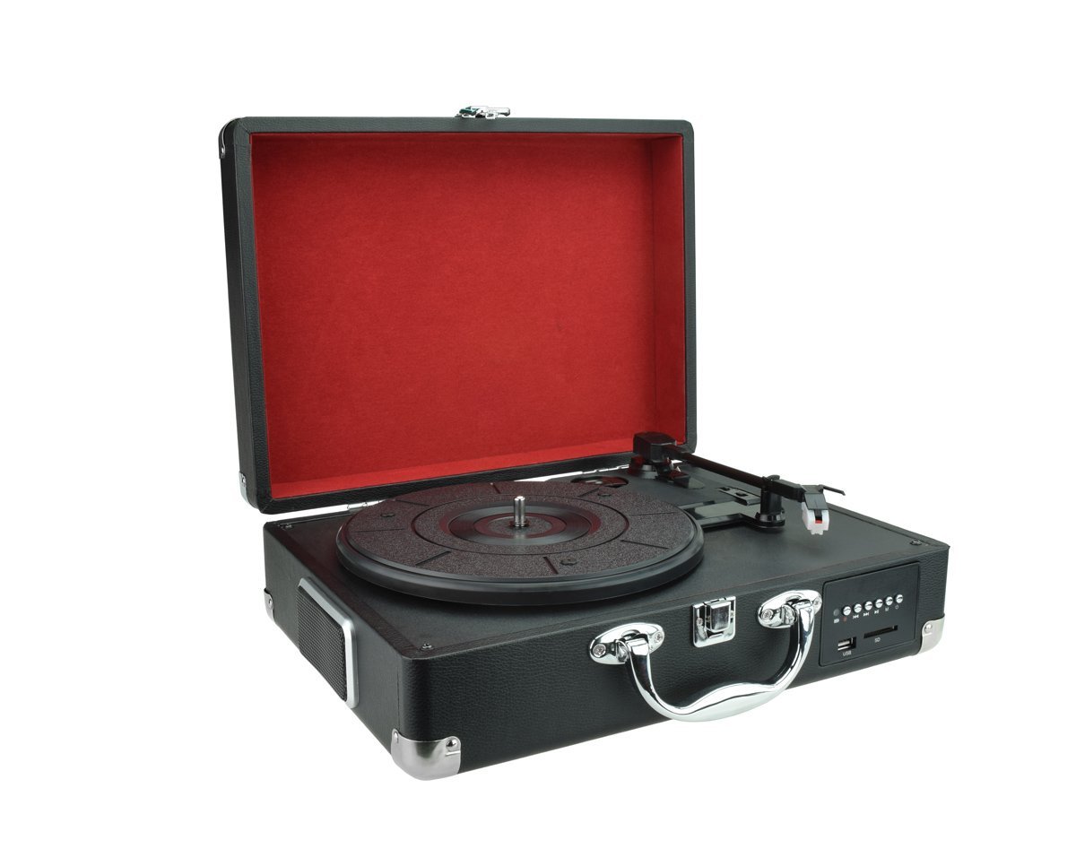Digitnow！Audio Vinyl Motion Portable Briefcase Style Turntable with