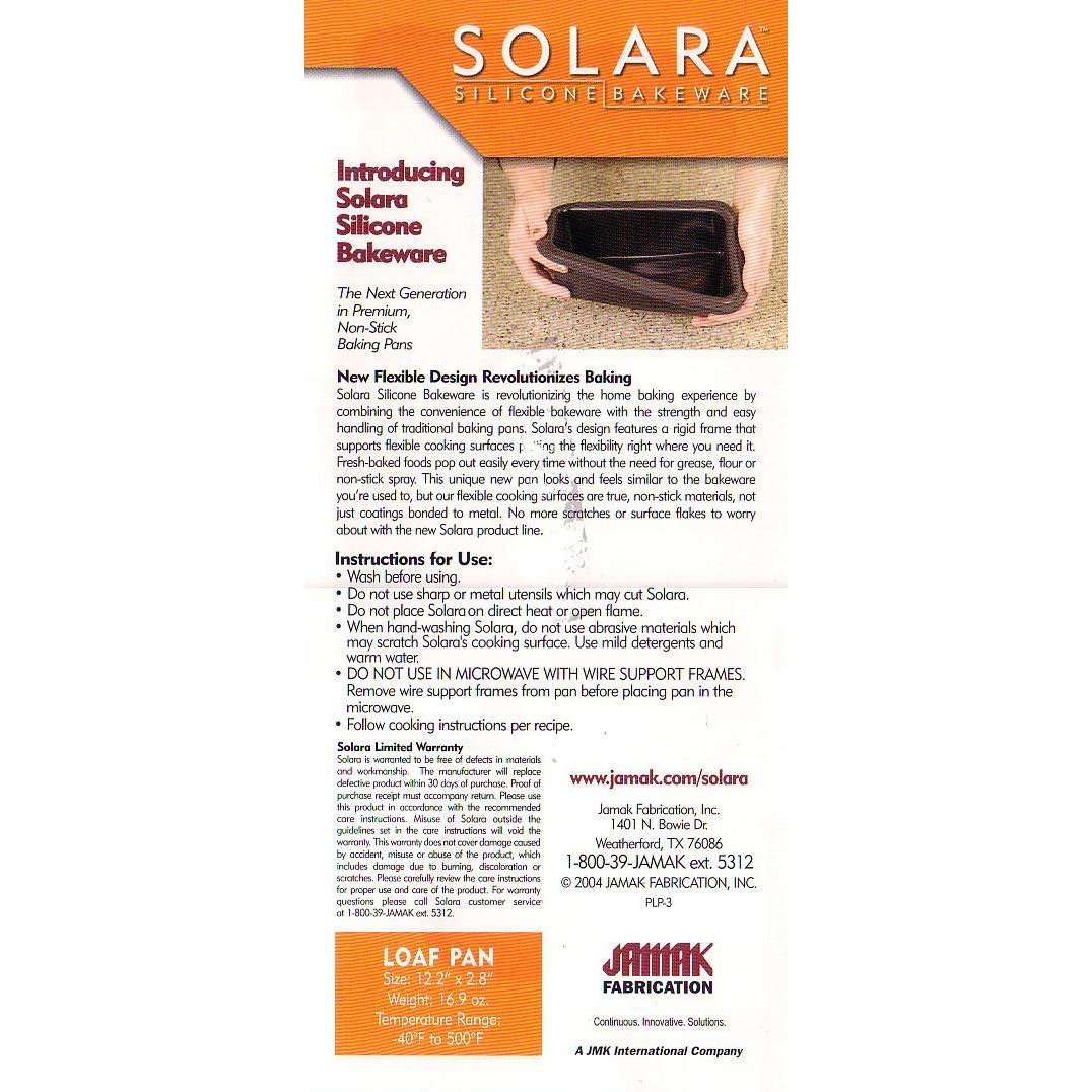 Solara Loaf Pan Durable NonStick Silicone Bakeware, Dishwasher and