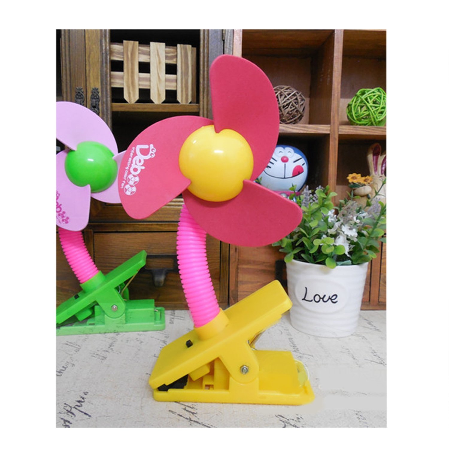 Leewin Mini Safety Portable Clipon Baby Stroller Fan Battery Powered