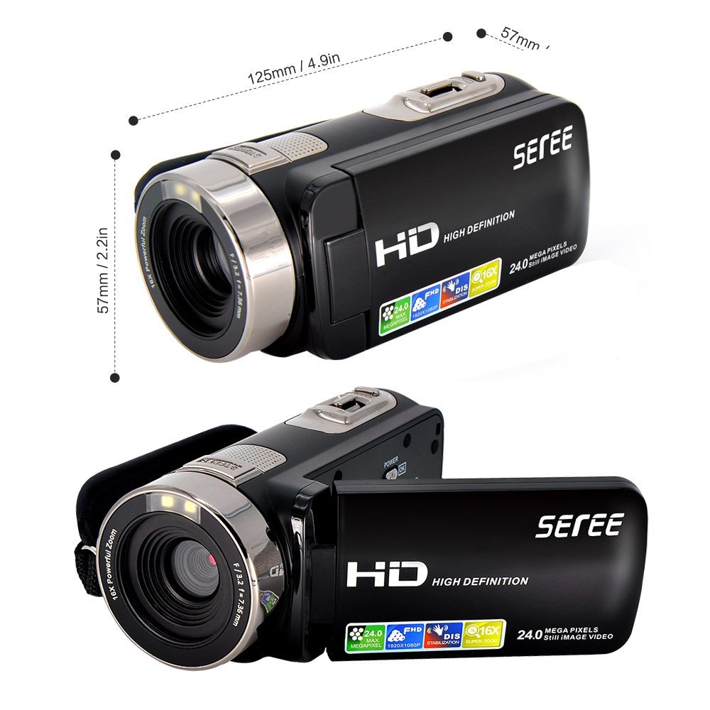 SEREE HDV301S FHD 1080P Digital Video Camcorder Wide Angle Macro