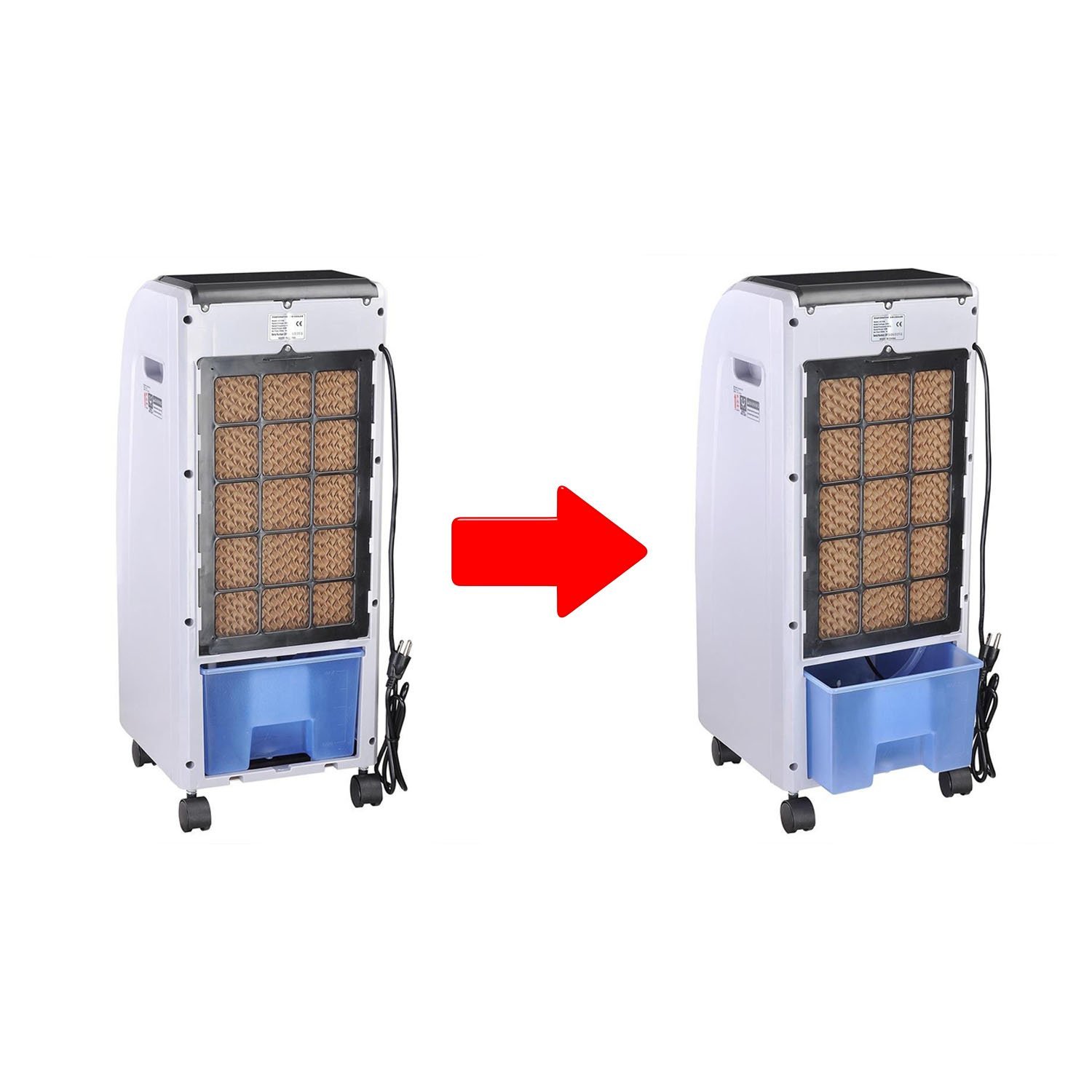 Koval Inc. 65w Portable Remote Control Evaporative Air Cooler Fan Humidifier w 6L Tank (65 W