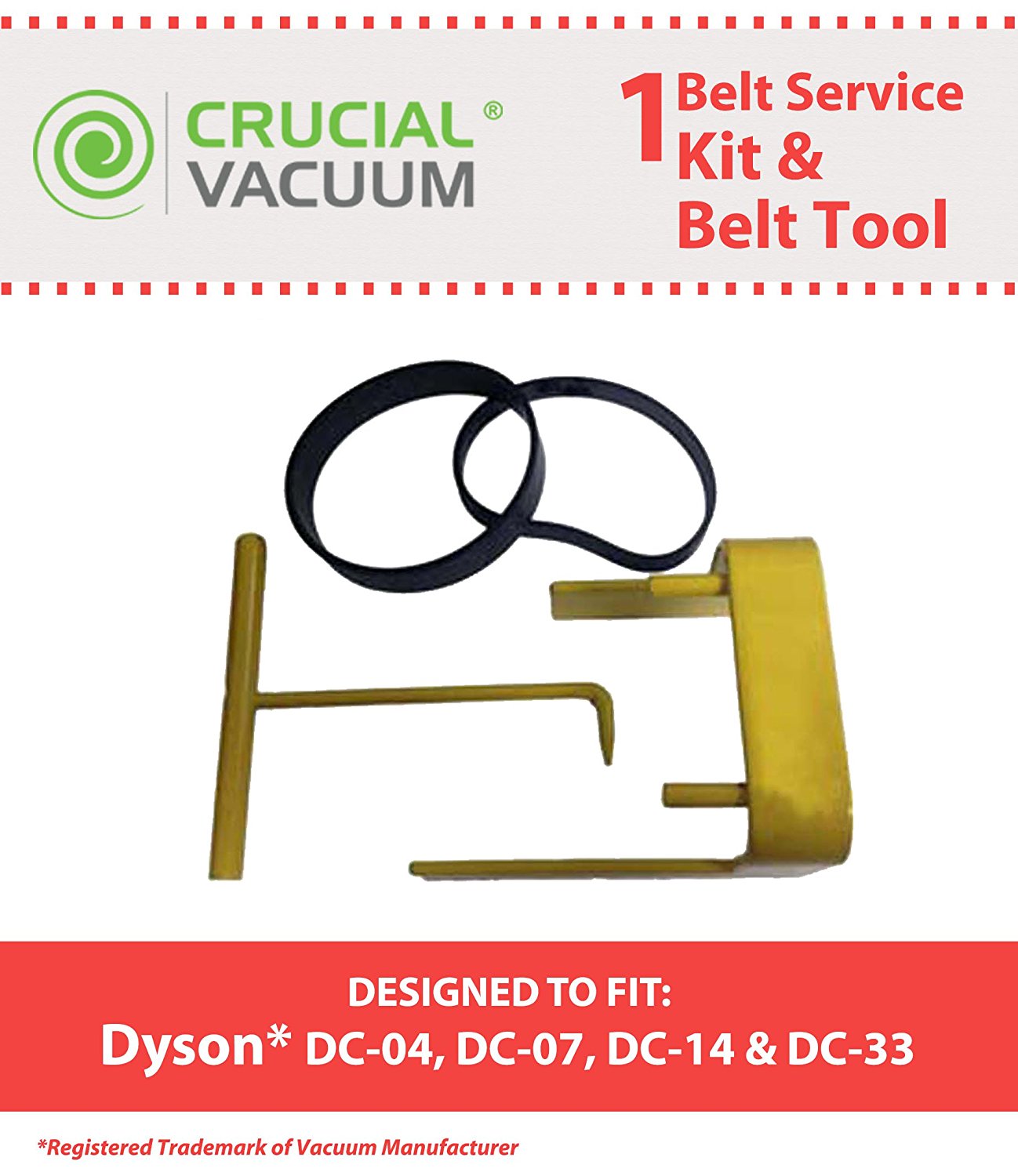 Dyson Vacuum Belt Tool + 2 Clutch Belts for Dyson Vacuum DC07, DC04 and