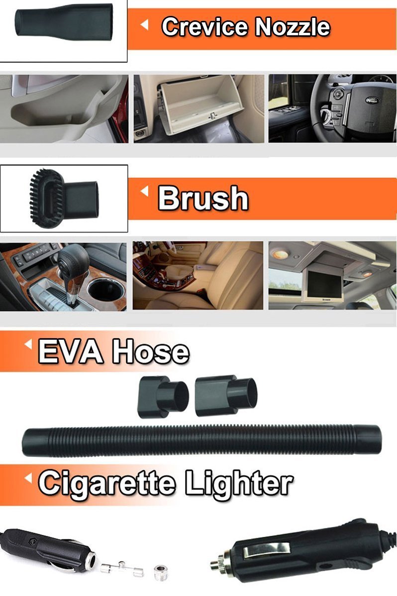 Portable Car Vacuum Cleaner 4.5m Cable 12V 120W Wet Dry DualUse,Car