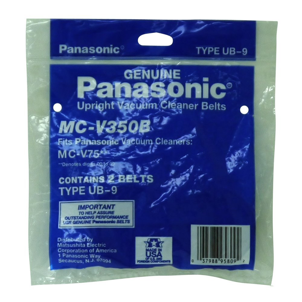 Panasonic MCV350B Type UB9 Replacement Upright Vacuum Cleaner Belt, 2