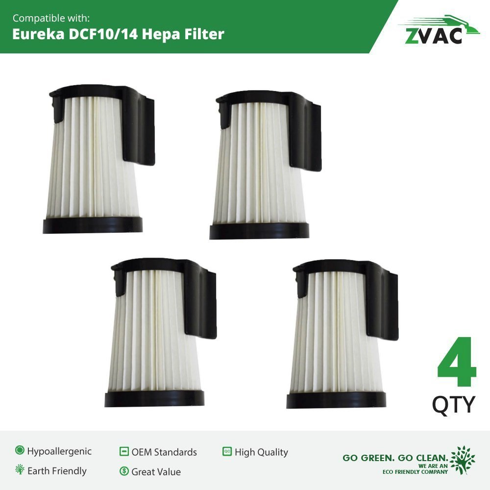 Eureka DCF10 & DCF14 Washable Filters 4 Pack Similar to Eureka Part 62731, 62396 Made