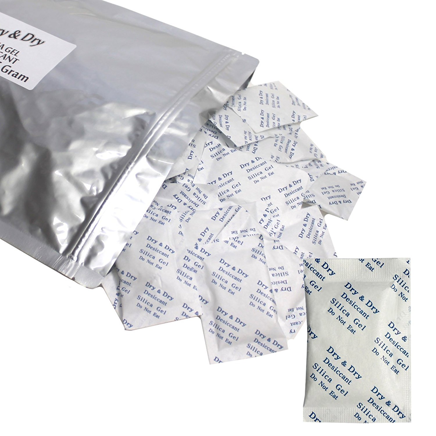 5 Gram Pack of 30 "Dry&Dry" Silica Gel Packets Desiccant Dehumidifiers