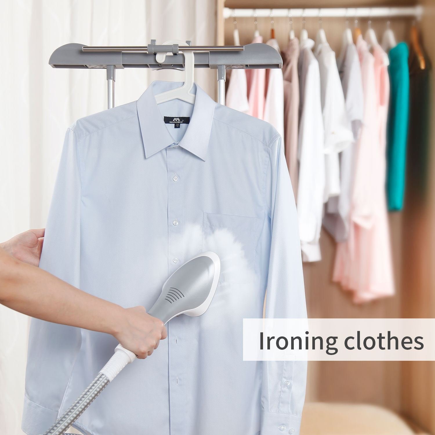 Professional Dual Bar Garment Clothes Fabric Steamer Iron Steam Wrinkle