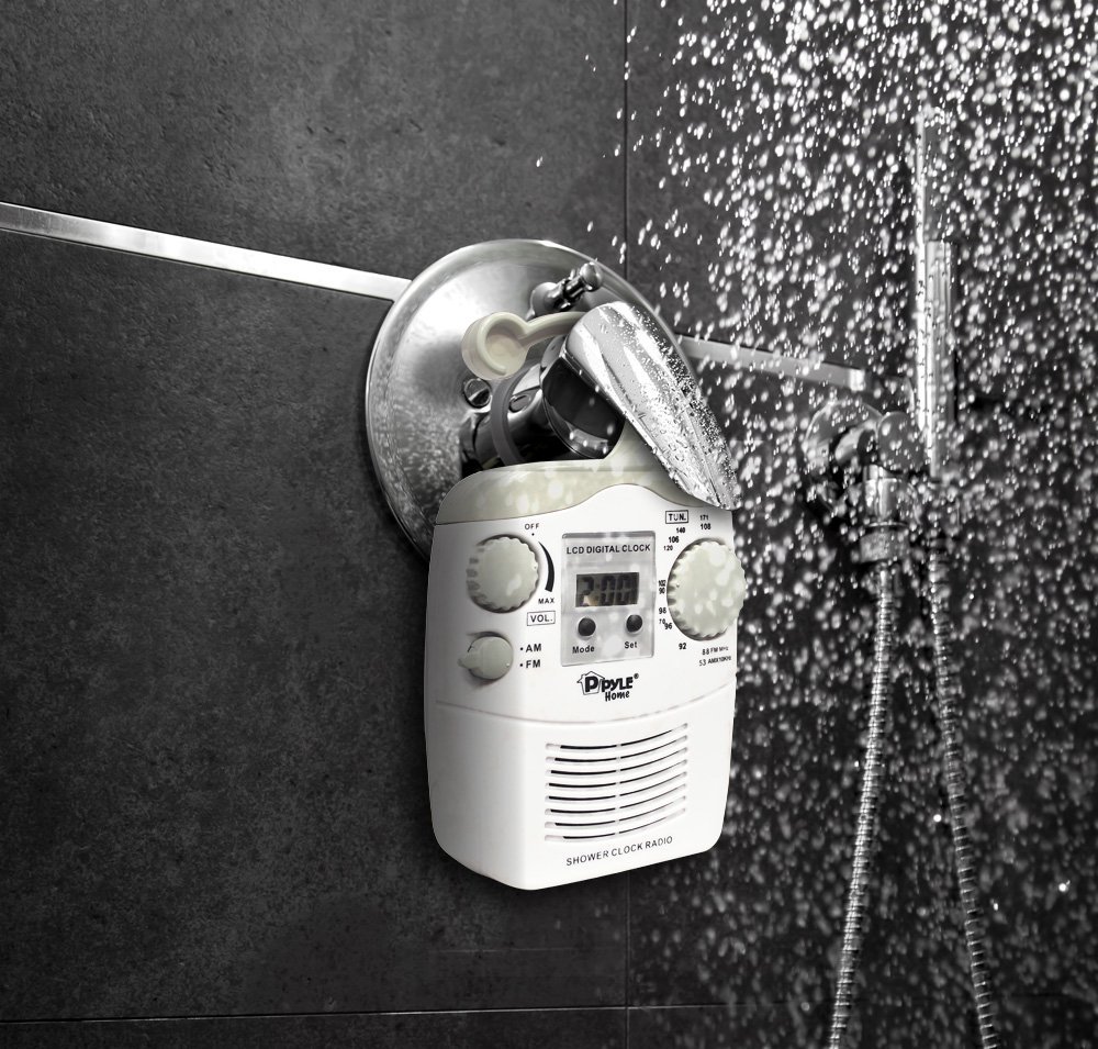 Pyle Home PSR6 Waterproof Shower Clock Radio N4 free image download
