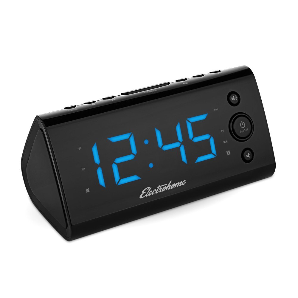 Electrohome Alarm Clock Radio with USB Charging for Smartphones