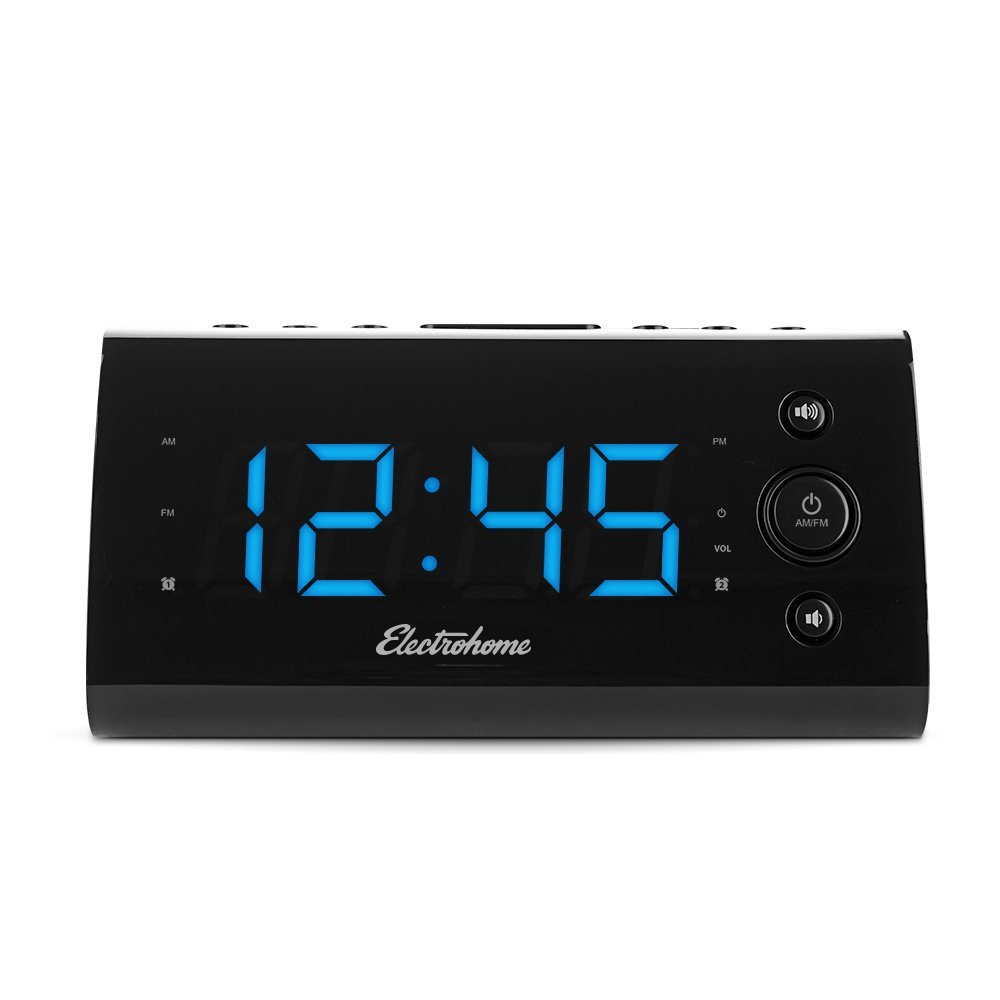 Electrohome Alarm Clock Radio with USB Charging for Smartphones