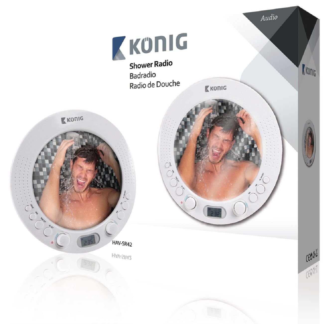 Konig AM/FM shower radio with mirror [HAVSR42] N4 free image download