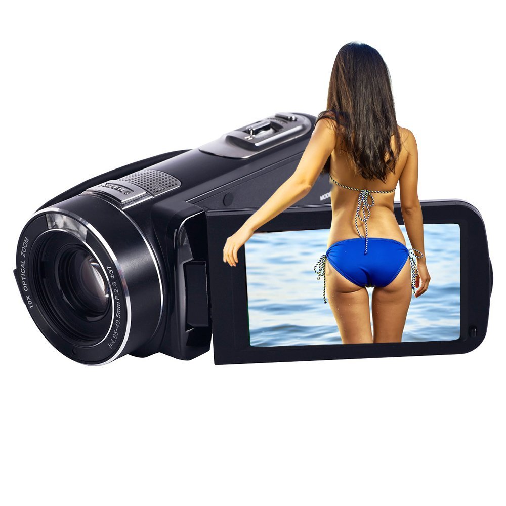 SEREE HDVS80 10x Optical Zoom Camcorder Full HD 1080p 30fps 24MP Remote Control Digital Video