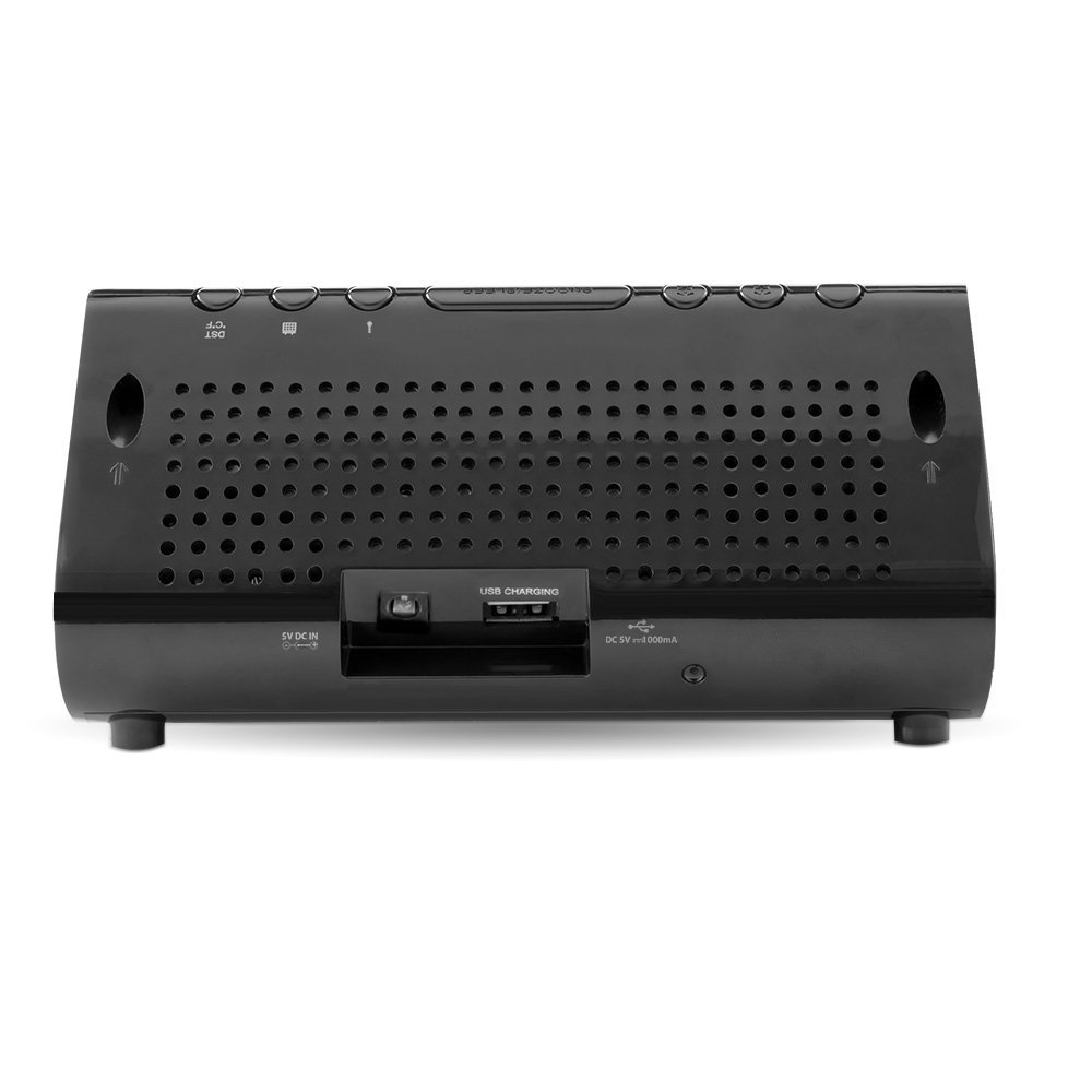 Electrohome Alarm Clock Radio with USB Charging for Smartphones