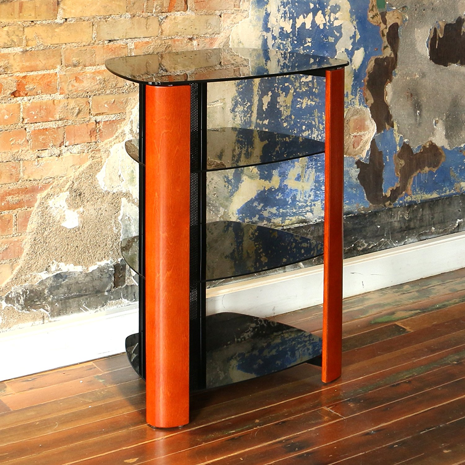 WE Furniture 35" Glass Media Storage Tower, Espresso N3 free image download