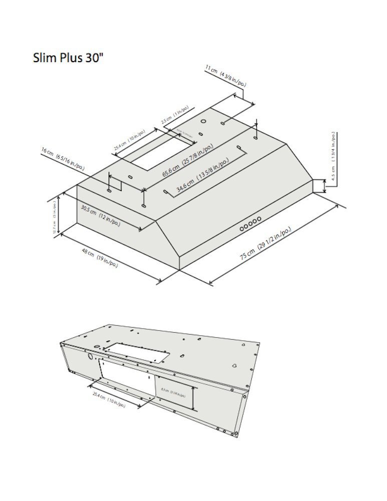 Ancona Slim Plus 30 Style Range Hood, 30Inch, Stainless