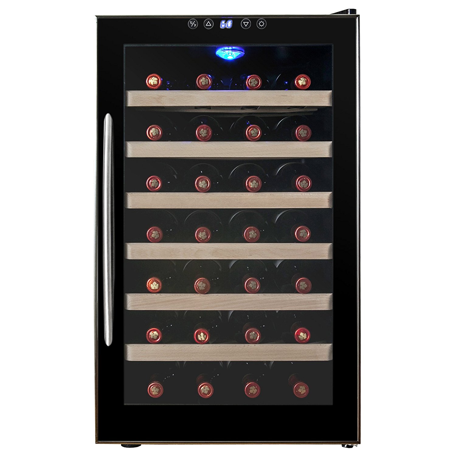 AKDY® 28 Bottle Single Zone Thermoelectric Freestanding Wine Cooler