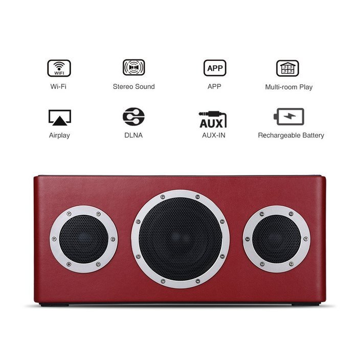 [Apple MFI Certified] GGMM M4 Leather Wireless WiFi/Bluetooth/Multi