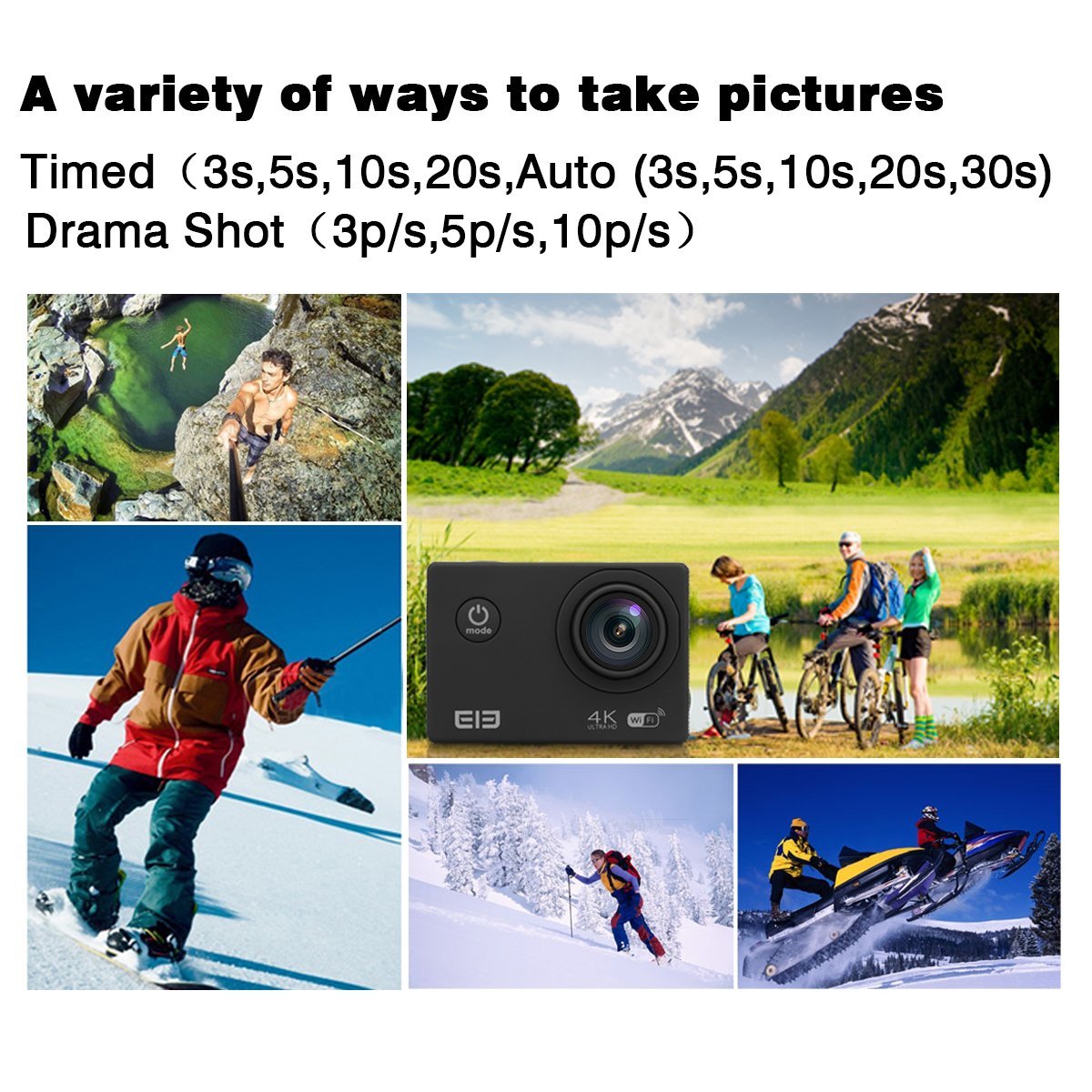 Elephone ELE Explorer Action Camera Wifi Ultra HD 4K 15fps 16MP 2.0 inch LCD Screen 170° Wide
